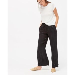 LACAUSA Black Wide-Leg Drawstring Pants